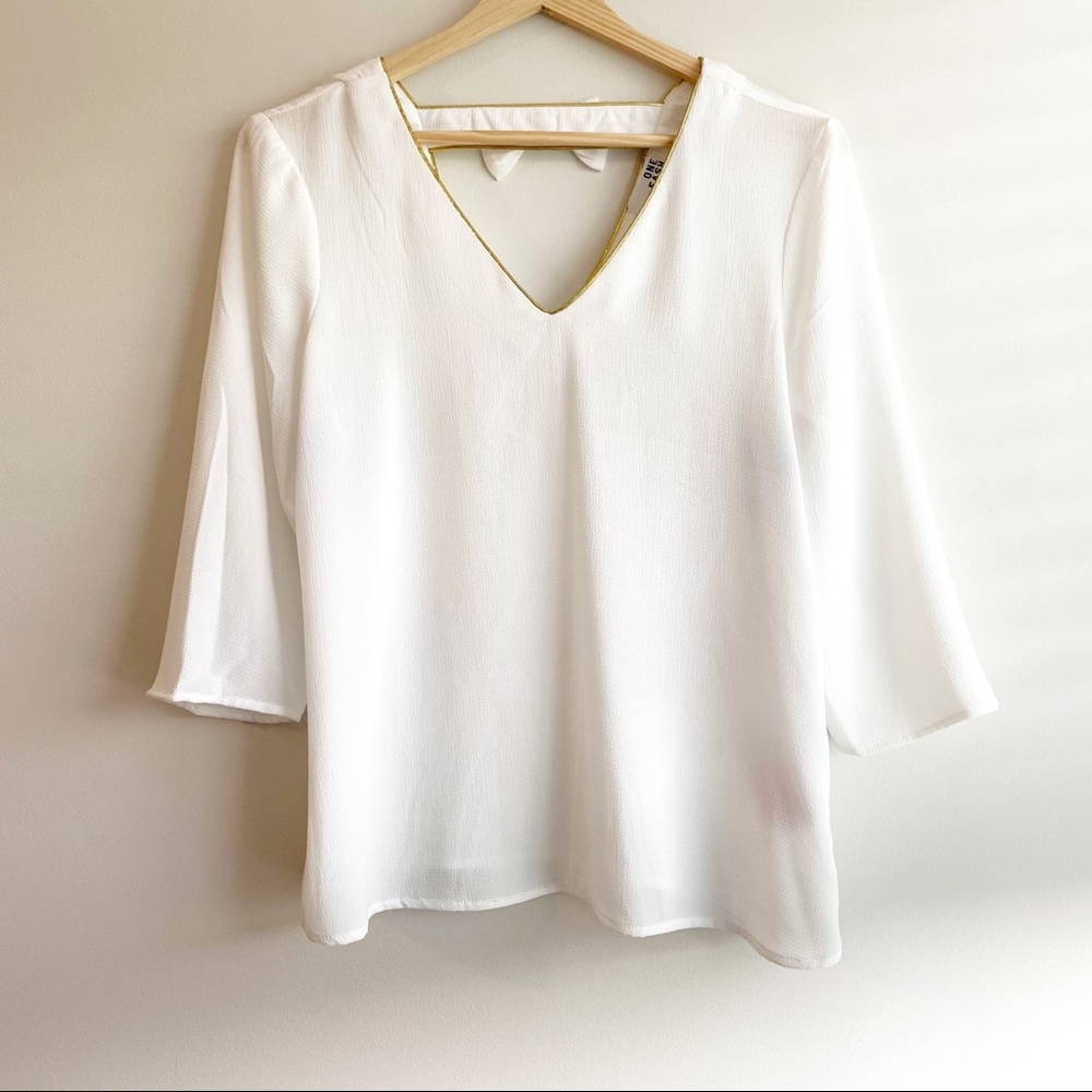 Vero Moda | White Sasha 3/4 Bow Blouse